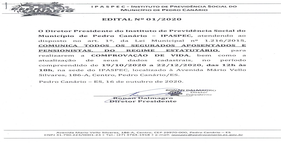 EDITAL Nº 01/2020